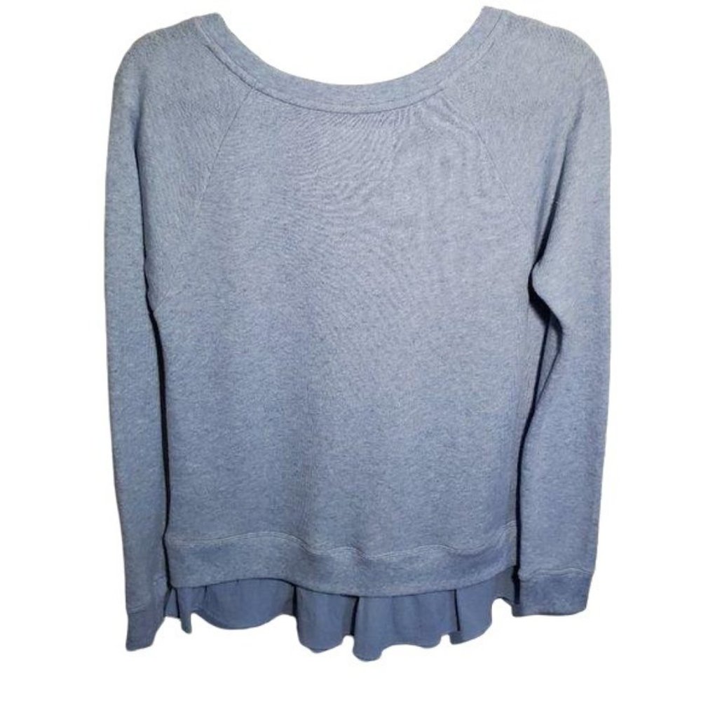 DKNY Womens Top Blue XS Blue Ruffle Hem Top New - Picture 4 of 5